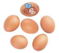 SRTSTR 6 Pezzi Uova Finte per Galline Uovo di Legno Falso Galline, Uova Artificiali di Gallina Realistiche, Uova Finte di Pollame per Incoraggiare la Posa o Prevenire Il Consumo di Uova