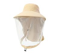 SRTUMEY Cappello da safari con zanzariera, UPF 50+, protezione solare, per uomini e donne, estivo, per pesca all'aperto, spiaggia, visiera, 1 kaki, Taglia unica