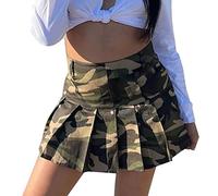 SRTUMEY Minigonna a pieghe mimetica da donna, minigonna, gonna da tennis, Clearance, Mimetico, XL