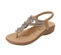 SRTUMEY Sandali da donna Casual Strappy Estate Donna Sandali Moda Tacco Zeppa Suola Spessa Strass Tinta Unita Punta Aperta Casual Confortevole Piattaforma Sandali per le Donne Vendita Liquidazione