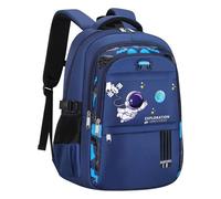 SRTUMEY Zaino per la scuola per ragazzi, borse per la scuola elementare per bambini con stampa astronauta borse leggere regali blu ragazze zaino per la stagione del ritorno alla scuola, Blu scuro,