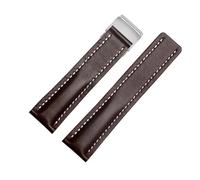 SRTYDCUR Cinturini for orologi in pelle di vitello da 20 mm, 22 e 24, compatibili con Breitling, cinturino in, for orologio nero, marrone blu(Coffee,24mmGold Buckle)