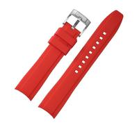 SRTYDCUR Cinturino compatibile con Omega X, Swatch, Seamaster 300, Citizen, uomo e donna, in gomma silicone, estremità curva(Red,20mm)