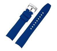 SRTYDCUR Cinturino compatibile con Omega X, Swatch, Seamaster 300, Citizen, uomo e donna, in gomma silicone, estremità curva(Blue,20mm)