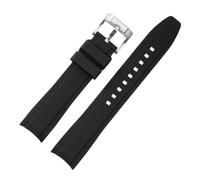 SRTYDCUR Cinturino compatibile con Omega X, Swatch, Seamaster 300, Citizen, uomo e donna, in gomma silicone, estremità curva(Black,20mm)