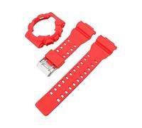 SRTYDCUR Cinturino + custodia compatibile con Casio G-Shock GA-100/compatibile 110/compatibile 120/compatibile 140 GD-100 GAX-100 GLS-100 cinturino di ricambio in gomma siliconica opaca(Red)
