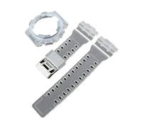 SRTYDCUR Cinturino + custodia compatibile con Casio G-Shock GA-100/compatibile 110/compatibile 120/compatibile 140 GD-100 GAX-100 GLS-100 cinturino di ricambio in gomma siliconica opaca(Transparent)