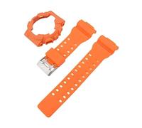 SRTYDCUR Cinturino + custodia compatibile con Casio G-Shock GA-100/compatibile 110/compatibile 120/compatibile 140 GD-100 GAX-100 GLS-100 cinturino di ricambio in gomma siliconica opaca(Orange)