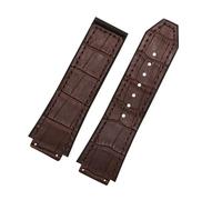 SRTYDCUR Cinturino for orologio compatibile con BIG BANG in pelle 25mm*19mm impermeabile da uomo, cinturino for a catena in gomma(Brown No buckle)