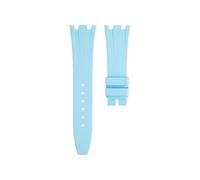 SRTYDCUR Cinturino for orologio da donna in gomma fluorurata FKM 21 mm e 23, compatibile con Audemars Piguet AP Royal Oak, 33/3(Light blue,21mm)