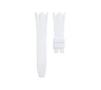 SRTYDCUR Cinturino for orologio da donna in gomma fluorurata FKM 21 mm e 23, compatibile con Audemars Piguet AP Royal Oak, 33/3(White,21mm)