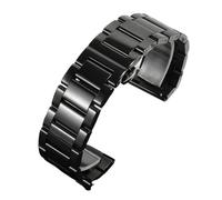 SRTYDCUR Cinturino for orologio in acciaio inossidabile da 20 mm, 22 e 24 compatibile con C-ASIO PRG-600YB PRW-6600 EQB-501 EFR-303L, catena for argento nero(Glossy black,24mm)