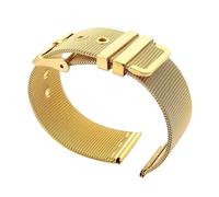 SRTYDCUR Cinturino for orologio in acciaio inossidabile ultra sottile Milanese da 18 mm, 20 mm, 22 mm, compatibile con cinturino universale da donna, uomo, argento e nero.(Gold,18mm)