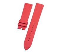 SRTYDCUR Cinturino for orologio in gomma fluorurata da 20 mm, cinturino universale con fibbia pieghevole, compatibile Patek Philip Watchband(Red,Silver Pin Buckle)