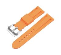SRTYDCUR Cinturino in gomma compatibile con cinturino Panerai, in silicone, in sportivo sostitutivo Omega(Orange,20MM_SILVER BUCKLE)
