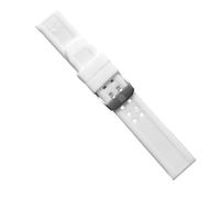 SRTYDCUR Cinturino in gomma siliconica da 23 mm compatibile con Luminox Black Navy Seal Silver Gold Buckle(White Strap)