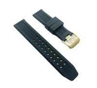 SRTYDCUR Cinturino in gomma siliconica da 23 mm compatibile con Luminox Black Sports Navy Seal di ricambio all'ingrosso 3050 3150 3080(Gold Buckle)