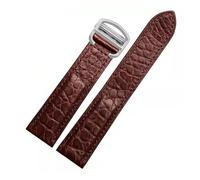 SRTYDCUR Cinturino in pelle compatibile con il cinturino in di coccodrillo Cartier Solo 18 20 22 23 24 mm, bracciale in London Claire(Brown-silver,18mm)