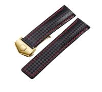 SRTYDCUR Cinturino in pelle di vitello nera compatibile con Tag Heuer Aquaracer 300 CARRERA F1, cinturino da uomo, 19 mm, 20, 22(Black-gold,20mm)