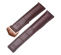 SRTYDCUR Cinturino in vera pelle compatibile con l'orologio Tag Heuer Carrera Monaco, cinturino nero marrone for orologio da polso(Brown-rosegold,22mm)