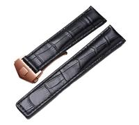 SRTYDCUR Cinturino in vera pelle compatibile con l'orologio Tag Heuer Carrera Monaco, cinturino nero marrone for orologio da polso(Black-rosegold,19mm)