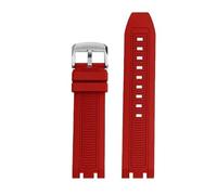 SRTYDCUR Cinturino sportivo in gomma siliconica compatibile con la serie Tissot Racing T115417A, cinturino speciale a doppia tacca, T115.427, cinturino for orologio da uomo(Red-silver)