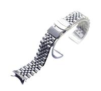 SRTYDCUR Compatibile con cinturino Seiko in acciaio inossidabile massiccio da 20 mm e 22 uomo sportivo for Srpd Skx007/Skx009 SRPD63K1 for bracciale estremità curva(B,20mm)