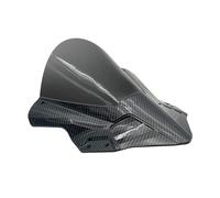 SRTYDCUR Compatibile con Kawasaki NINJA400 2018 2019 2020 2021 2022 Parabrezza for moto in fibra di carbonio a doppia bolla. Visiera parabrezza.(Smoke Carbon Fiber)