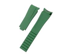 SRTYDCUR Orologio in gomma da 20 mm e 21 compatibile con Rolex nero verde blu Water Ghost Ditongna GMT RUBBER B catena for orologio in silicone(Green no clasp,20mm)