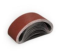 Sruhrak Nastri Abrasivi 75 x 533 mm - Grane 80 Carta Abrasiva per Levigatrice a Nastro, per Levigare,Limare,Affilare e Rimuovere Metallo/Legno (10 Pezzi)