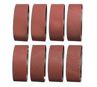 Sruhrak Nastri Abrasivi 75x533mm - 2 Ciascuno di Grane 40/60/80/120/180/240/320/400 Carta Abrasiva per Levigatrice a Nastro, per Levigare,Limare,Affilare e Rimuovere Metallo/Legno (16 Pezzi)