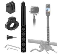 SRUIM Supporto per manubrio di moto e bici per Gopro, kit di montaggio a morsetto per moto, accessori compatibili con fotocamera Insta 360 ONE X3 X2 X RS R GO 3 2, GoPro Hero 12 e DJI OSMO Action 4
