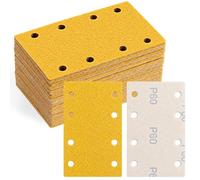 SRunDe 60 Pezzi 80x133mm Cabrasiva per Levigatrice Grana 60 P60 | Cabrasiva per Levigatrice Fogli per Levigatrice Orbitale Legno Duro Vernice 80x133