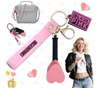 Srup 1 Pezzi Keychain rosa in silicone, Portachiavi rosa e nero, Un portachiavi popolare per le donne, Portachiavi per le vacanze, Adatto per feste, fan club, Decorazioni molto alla moda