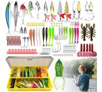 Srup 131 Pezzi Pesca Realistico Kit, Spinning Esca Finta, Trota Spigola Luccio, Pesca L'esca Dura, Esche Swimbait Lure, Esca Finta Mare, Affondando Bionico Esche con Ancoretta