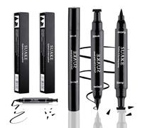 Srup 2 Pezzi Timbro Per Eyeliner, Lunga Durata Perfetta Ala Timbro Occhio Di Gatto, Non-Dizzy Doppia Testa Sigillo Matita Occhi, Eyeliner Liquidi Opachi a Doppia Testa con Timbri, Matita Occhi Nera