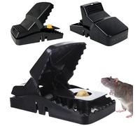 Srup 2 Pezzi Trappola per Topi, Professionale Trappola Ratti Riutilizzabile, Plastica Trappola per Topi Piccoli, Trappole per Topi da Interno ed Esterno, Professionale per Casa (nero)