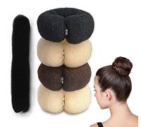 Srup 4 Pezzi Ciambelle per Capell, Beige Chignon a Ciambella, Acconciature Ciambella Chignon, Chignon a Ciambella, Creatore per Pane Ciambella, per bambini, ragazze, donne (Nero, marrone, beige)