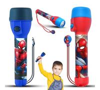 SRV Hub 2 torce a LED Spiderman, grandi torce per bambini, gamma Lumen, 3,5 m, luce notturna luminosa in plastica per bambini, giocattolo di Natale, regali per esterni, 3+Y, dimensioni: 16 cm