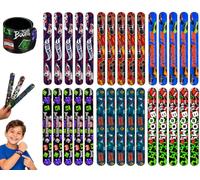 SRV Hub Braccialetti schiaffi per bambini, braccialetti a scatto da 22 cm, braccialetti assortiti per bambini, riempitivi per sacchetti per feste, bomboniere per feste di compleanno, premi in classe