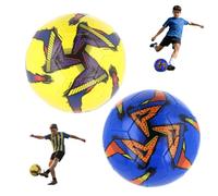 SRV Hub Confezione da 2 palloni da calcio taglia 5, blu e giallo, 32 palloni da calcio, pronti per giocare, attrezzatura da allenamento per lezioni di PE, kickabout e giochi all'aperto