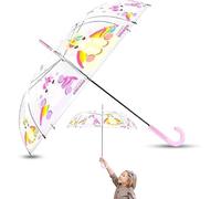 SRV Hub Ombrello a cupola in PVC per bambini, comodo ombrello a campana per bambini, ombrello antivento per ragazze e ragazzi, mantiene i giovani atleti asciutti e felici 3-7 anni, Unicorno, L