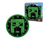 SRV Hub Minecraft - Orologio da parete per bambini, 25 cm, suono minimo, orologio da parete per bambini che imparano l'ora, quadrante colorato, orologio analogico per bambini dai 3 anni in su