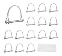 Srvauyea 15 Pezzi Perno di Bloccaggio, Lamine Pieghevoli per Tubi a Forma di D, 4,5 × 40 mm Perno di Sicurezza in Acciaio al Carbonio, Accoppiatore Perno per Fattorie Roulotte Carri Prato Giardino