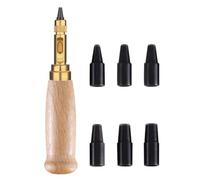 Srvauyea Perforatrice a Vite in Pelle, Perforatore a Vite Strumento, Punzonatrice Automatica in Pelle con 6 Punte da 1.5mm, 2mm, 2.5mm, 3mm, 3.5mm, 4mm per Cucito, Pelle, Carta, Artigianato