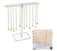 Srwoyze Porta Collane Espositore Collane, Acrilico Appendi collane con 40 Ganci Trasparente Porta collana da Tavolo con Barra a T portacollane per Anelli Orecchini, 1 Pezzi