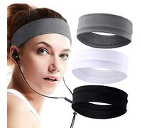 SRXWO Bandeau pour femmes 3 pièces, bandeaux de sport élastiques pour hommes, bandeau de course en coton, bandeaux antidérapants bandeau exercice bandeaux de fitness pour le maquillage yoga cyclisme