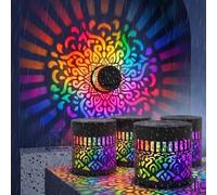 SRXY Solar Mandala Wall Light Outdoor Garden Fence Projector Lamp,Waterproof Metal Solar Mandala Lights Outdoor, Decorative Fence Projector Lamp For Garden, Patio, Yard & Deck Art Decor (6PCS)