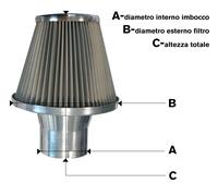 SS/7022 KIT FILTRO ARIA SPORTIVO S-SPEC UNIVERSALE ALLUMINIO 60/150/150