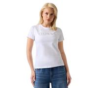 Guess Ss Cn Guess Studs Script Tee Pure White T-Shirt M/M Donna W6GI15K3035-G011